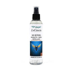 LOCASCIO- No Biters Mosquito and Fly Defense Spray, Cedarwood Scent, 8 Fl Oz (Double the size)-100% Natural, Deet Free
