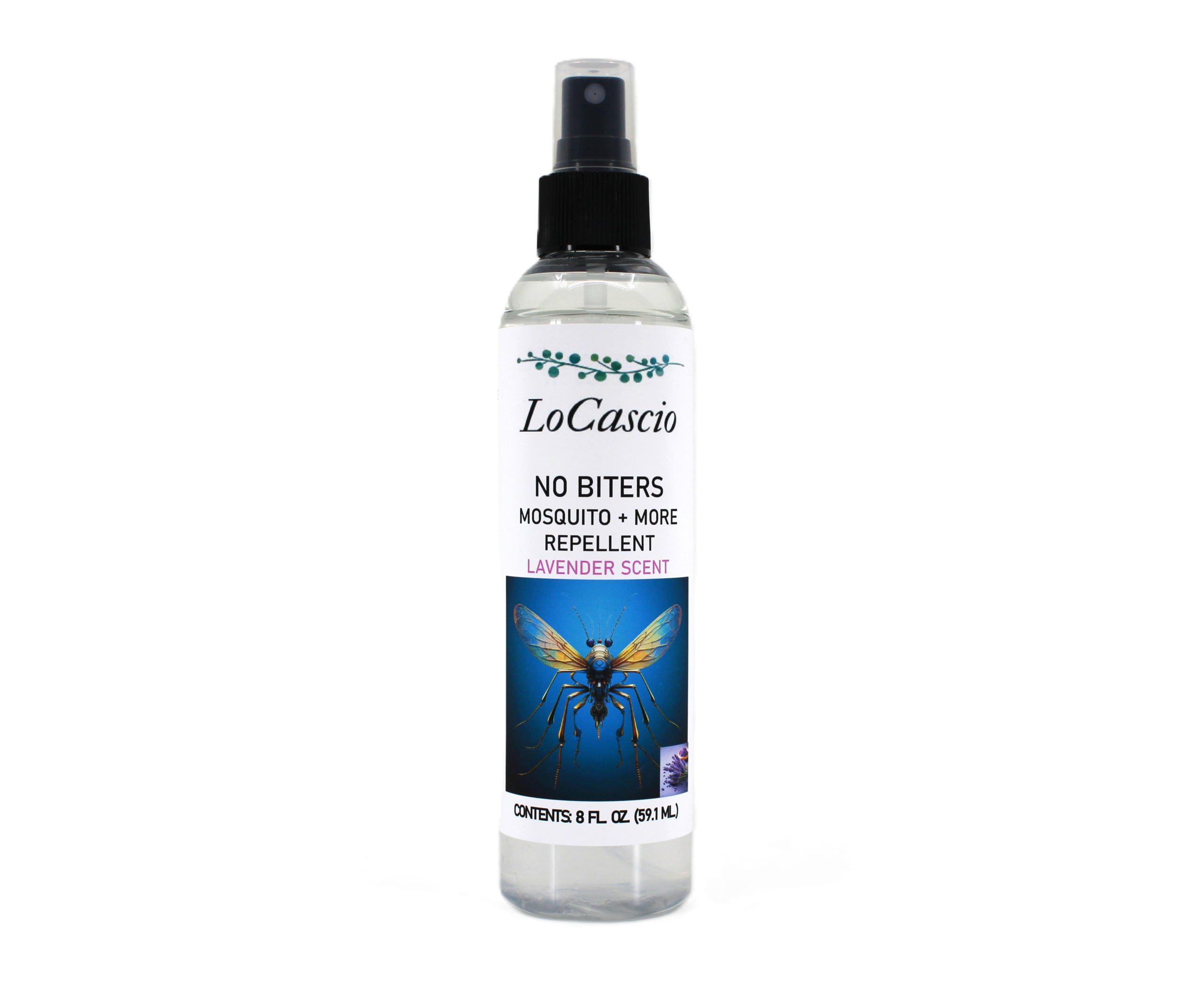 LOCASCIO-No Biters, Lavender Scent, 8 Fl Oz (Double the size)- 100% Natural, Deet Free