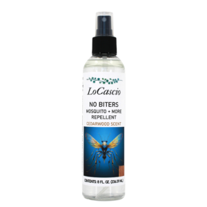 LOCASCIO- No Biters Mosquito and Fly Defense Spray, Cedarwood Scent, 8 Fl Oz (Double the size)-100% Natural, Deet Free