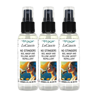 LoCascio - No stingers - Wasp & Bee Repellent - 2 oz. pack of 3. 100% Natural, Deet Free, Picaridin Free